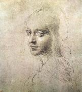 LEONARDO da Vinci Head of a girl Germany oil painting artist